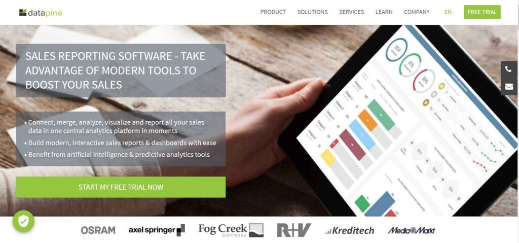 datapine sales reporting software screenshot